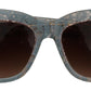 Elegant Lace Detail Blue Sunglasses