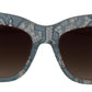 Elegant Lace Detail Blue Sunglasses