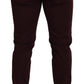 Slim Fit Bordeaux Jeans - Italian Luxury