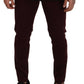 Slim Fit Bordeaux Jeans - Italian Luxury