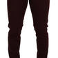 Slim Fit Bordeaux Jeans - Italian Luxury