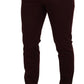 Slim Fit Bordeaux Jeans - Italian Luxury