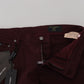 Slim Fit Bordeaux Jeans - Italian Luxury