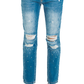 Chic Distressed Straight Leg Jeans