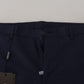 Elegant Slim Fit Blue Dress Pants