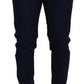 Elegant Slim Fit Blue Dress Pants