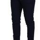 Elegant Slim Fit Blue Dress Pants