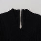 Elegant Black Wool Blend Sweater Dress