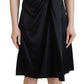 Elegant Black Silk Mini Sleeveless Dress