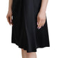 Elegant Black Silk Mini Sleeveless Dress