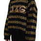 Elegant Black and Gold Crystal Sweater