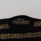 Elegant Black and Gold Crystal Sweater