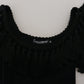 Elegant Black Cotton Tank Top Blouse