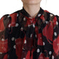 Sicilian Print Silk Blouse - Luxurious & Chic