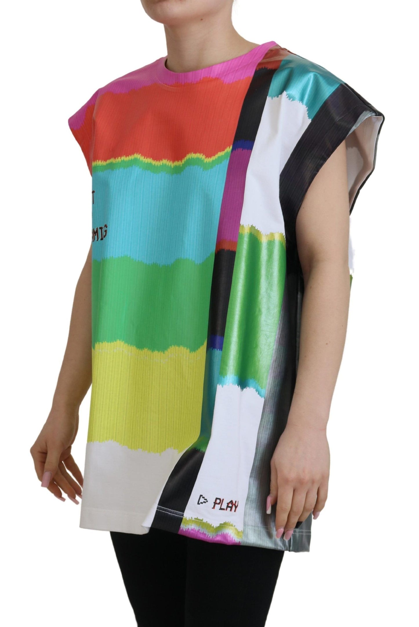 Multicolor Sleeveless Cotton Top