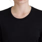 Elegant Black Cotton Short Sleeve Tee