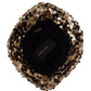 Gold Silk Sequin Embellished Designer Brim Bucket Hat