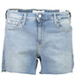 Light Blue Cotton Women Short