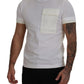 Elegant White Cotton Tee with DG Chest Pocket