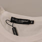 Elegant White Cotton Tee with DG Chest Pocket