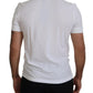 Elegant White Cotton Polo T-Shirt