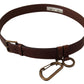 Elegant Brown Leather Belt with Metal Buckle