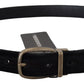 Elegant Black Leather Belt