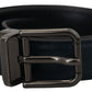 Elegant Dark Blue Leather Belt