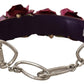 Multicolor Floral Appliques Metal Shoulder Strap