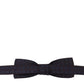 Blue Pattern Silk Adjustable Neck Papillon Bow Tie