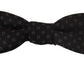 Black Silk Patterned Necktie Men Accessory Bow Tie