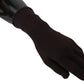 Elegant Silk Cashmere Brown Gloves