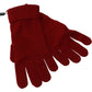 Elegant Red Cashmere Winter Gloves