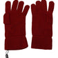 Elegant Red Cashmere Winter Gloves