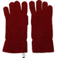 Elegant Red Cashmere Winter Gloves