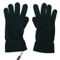 Elegant Cashmere Wrist Length Gloves in Dark Green