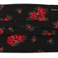 Black Floral Pleated Elastic Ear Strap One Size Face Mask