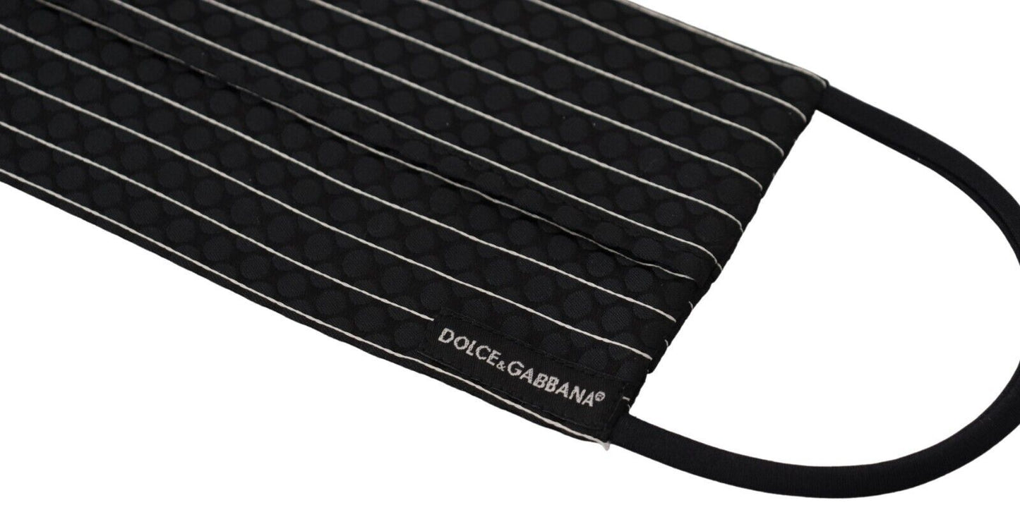 Black White Stripes Elastic Ear Strap One Size Face Mask