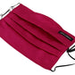 Maroon Silk Pleated Elastic Ear Strap One Size Face Mask