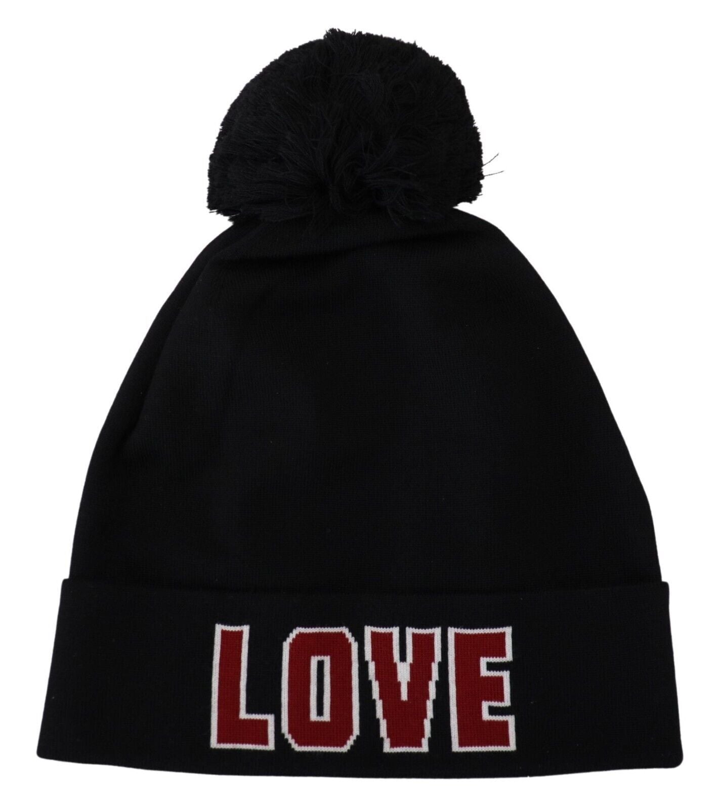 Elegant Black Virgin Wool Beanie