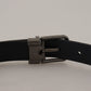 Elegant Dark Blue Leather Belt