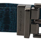 Elegant Blue Jacquard Designer Belt