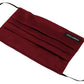 Maroon Silk Pleated Elastic Ear Strap One Size Face Mask