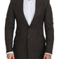 Elegant Striped Wool Blend Slim Blazer