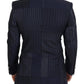 Elegant Navy Slim-Fit Double Breasted Blazer