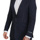 Elegant Navy Slim Fit Wool Blazer