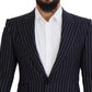 Elegant Navy Slim Fit Wool Blazer