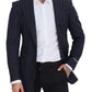 Elegant Navy Slim Fit Wool Blazer