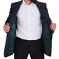 Elegant Navy Slim Fit Wool Blazer