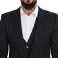 Elegant Black Martini Suit Jacket & Vest Ensemble